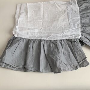 Gray Mini-Crib Bed Skirt